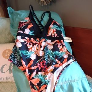 Fabulous tropical one piece swimsuit by Sporlike, sz:S